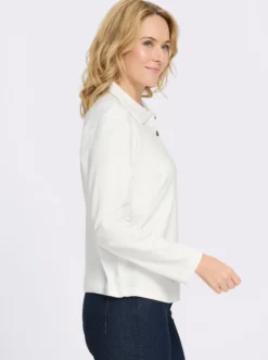 Langarmshirt mit Knöpfen in Horn-Optik