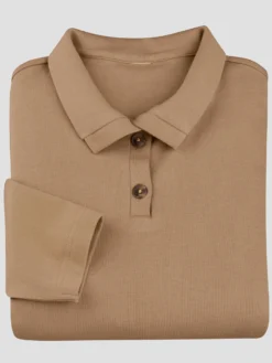Langarmshirt mit Knöpfen in Horn-Optik