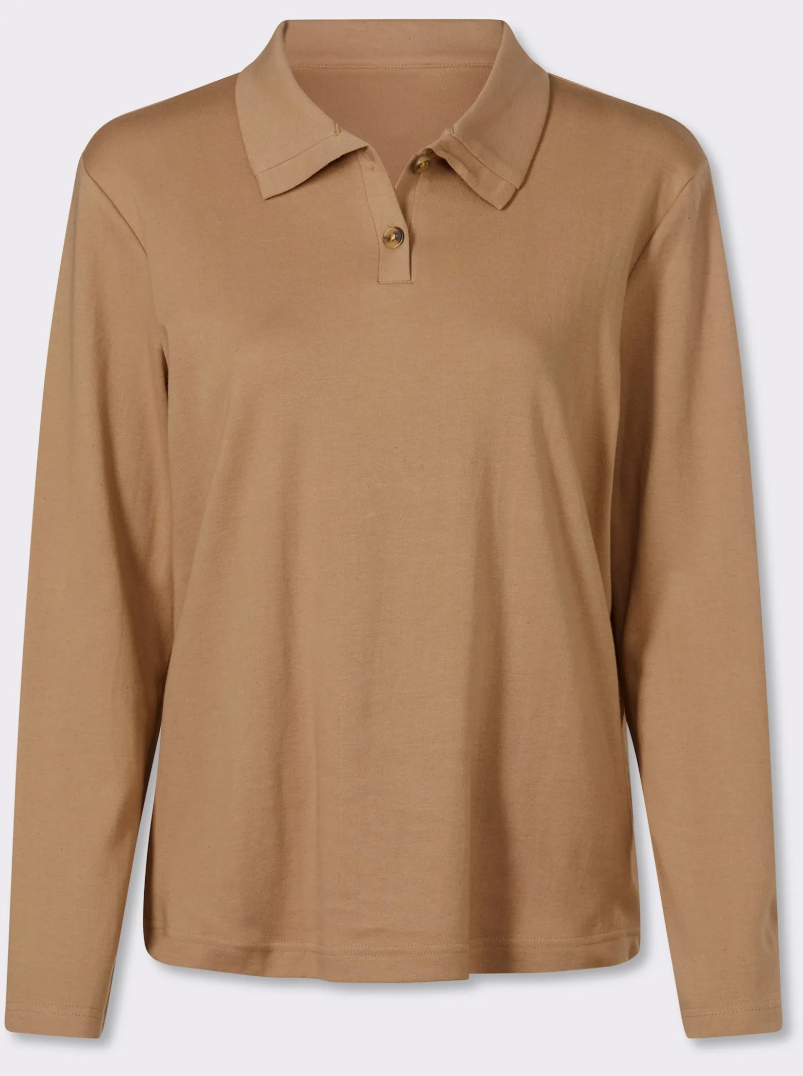 Langarmshirt mit Knöpfen in Horn-Optik
