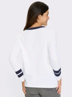 Langarmshirt mit Kontrast-Streifen