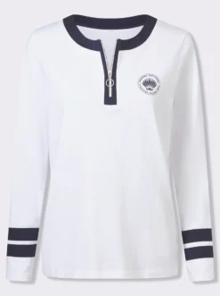 Langarmshirt mit Kontrast-Streifen