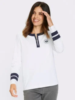 Langarmshirt mit Kontrast-Streifen