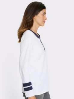 Langarmshirt mit Kontrast-Streifen