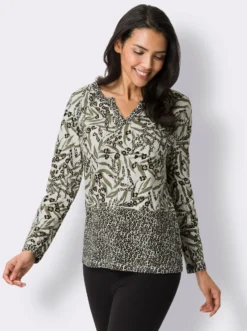 Langarmshirt mit Leo-Print