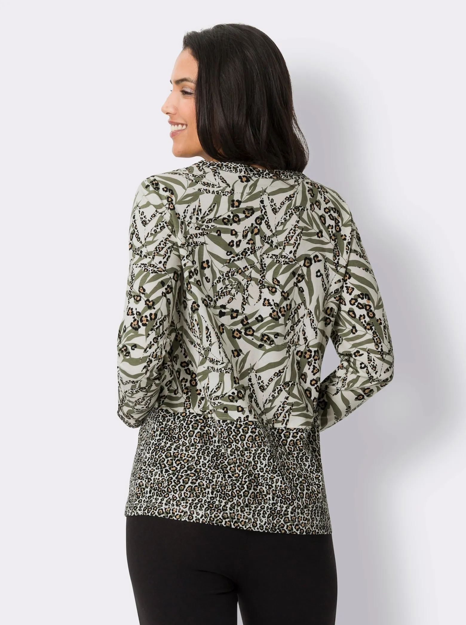 Langarmshirt mit Leo-Print