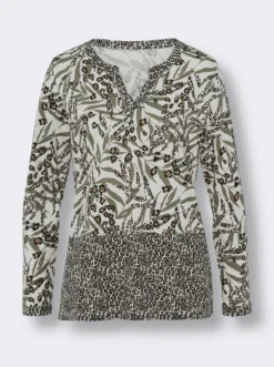 Langarmshirt mit Leo-Print