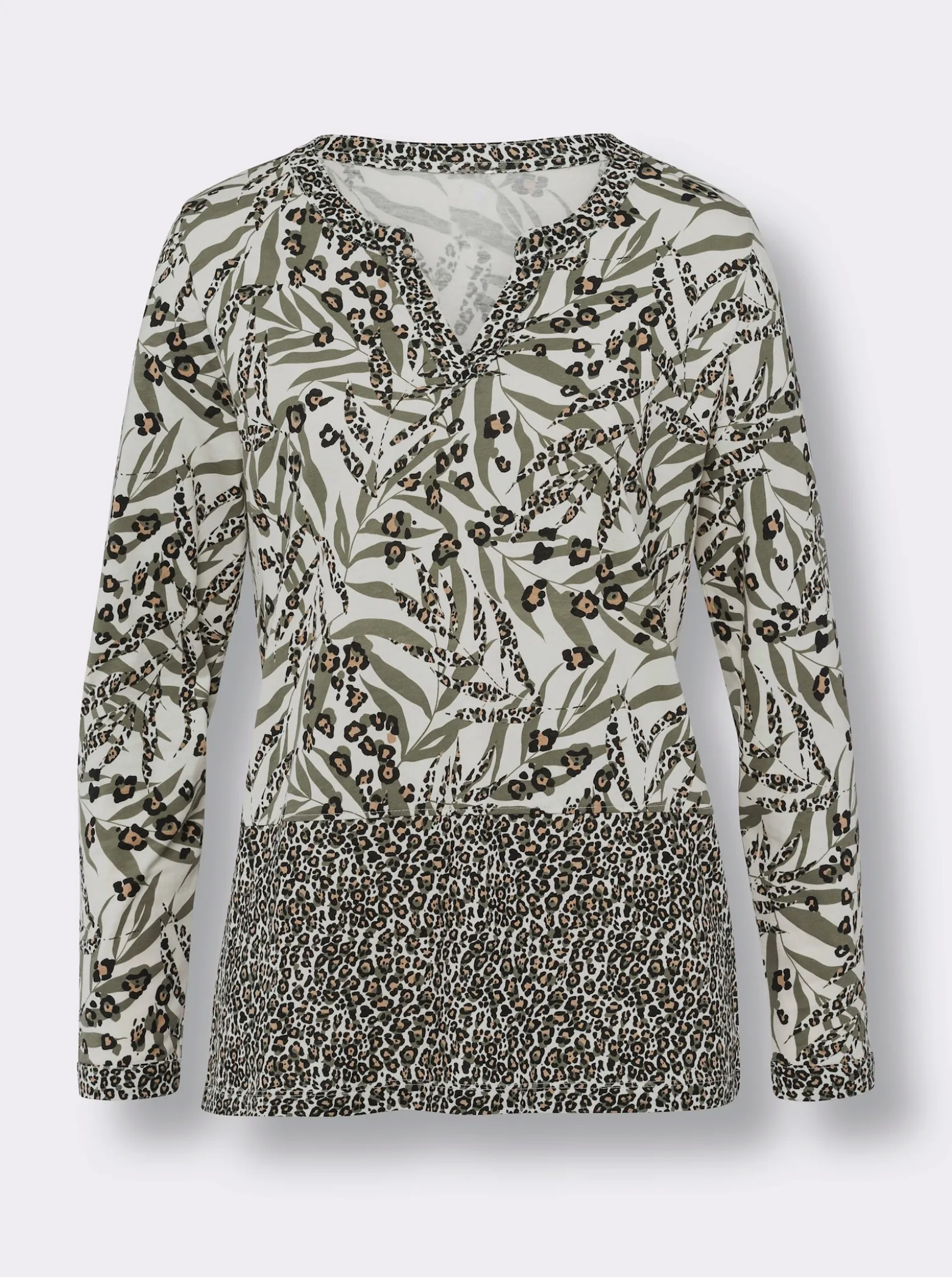 Langarmshirt mit Leo-Print