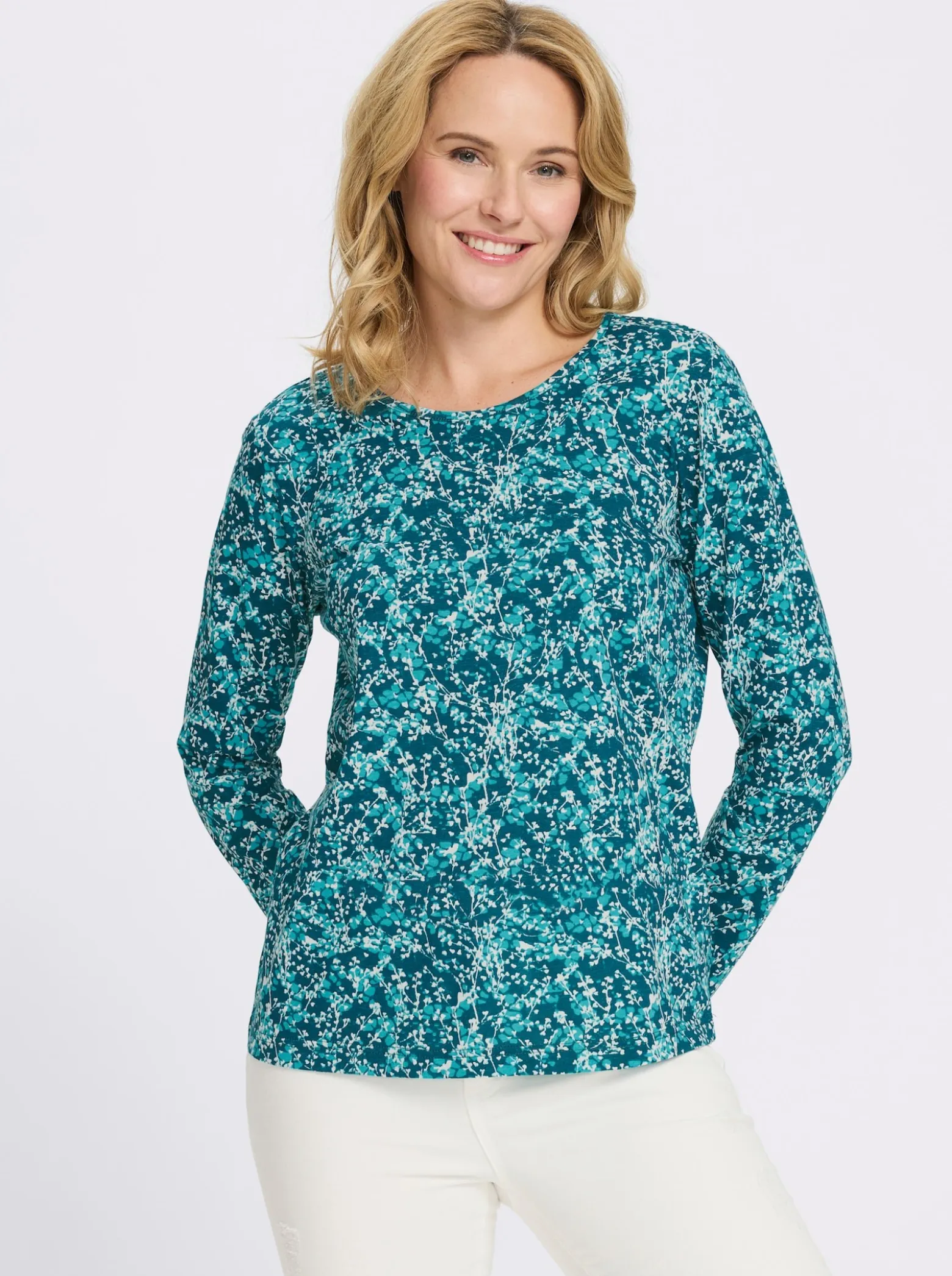 Langarmshirt mit Millefleur-Druck