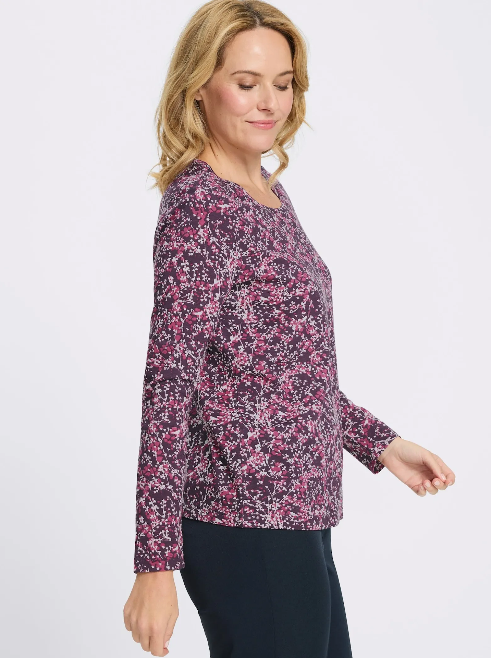Langarmshirt mit Millefleur-Druck