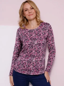 Langarmshirt mit Millefleur-Druck