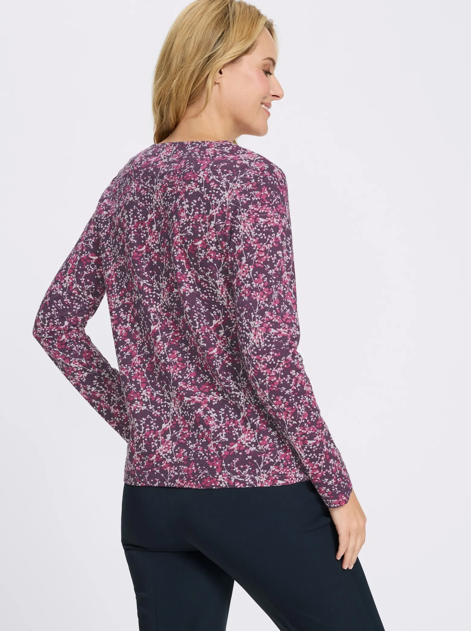 Langarmshirt mit Millefleur-Druck