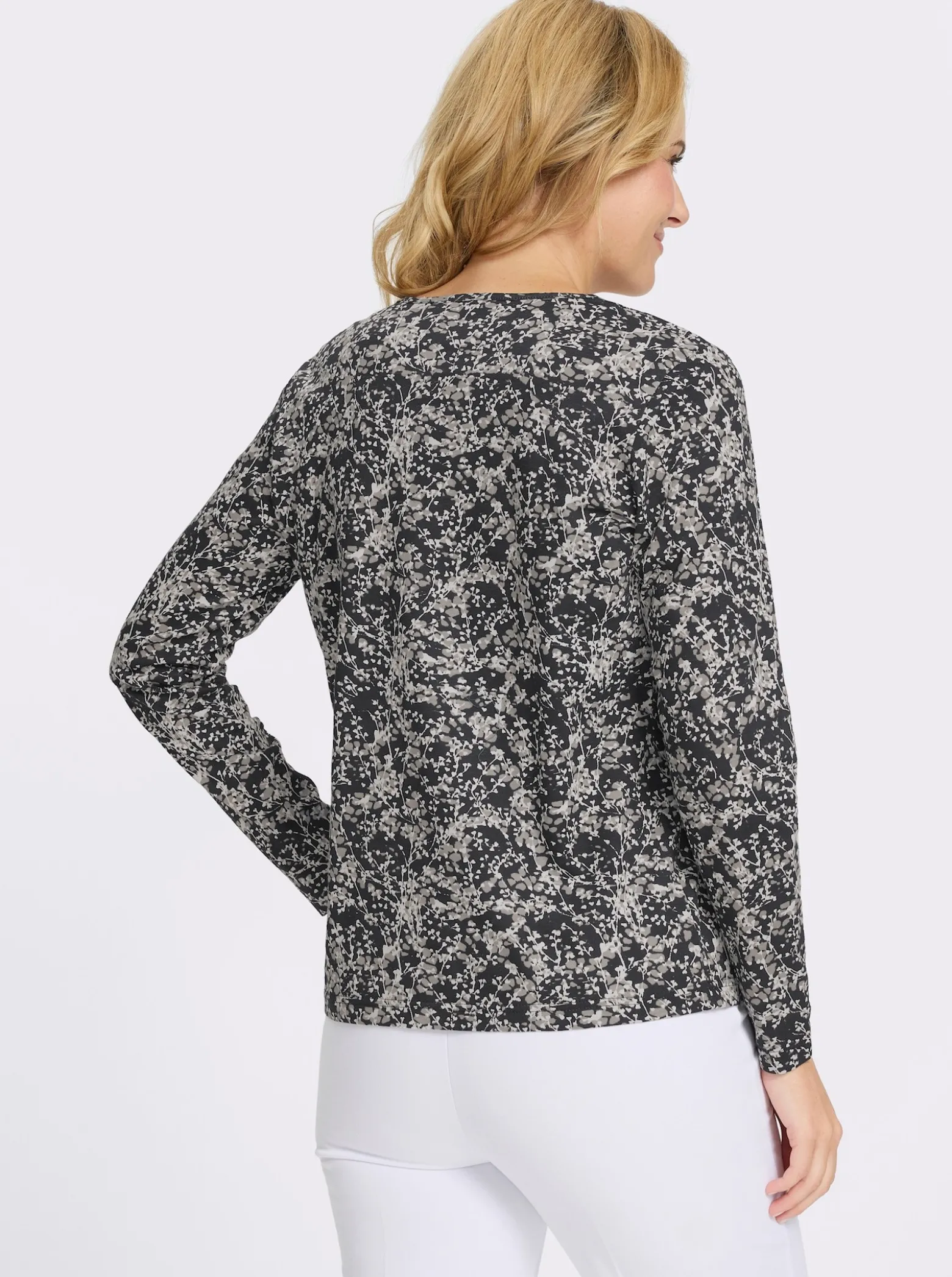 Langarmshirt mit Millefleur-Druck