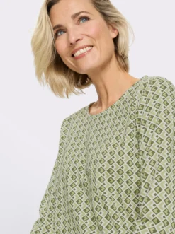 Langarmshirt mit Minimal-Muster, Baumwolle