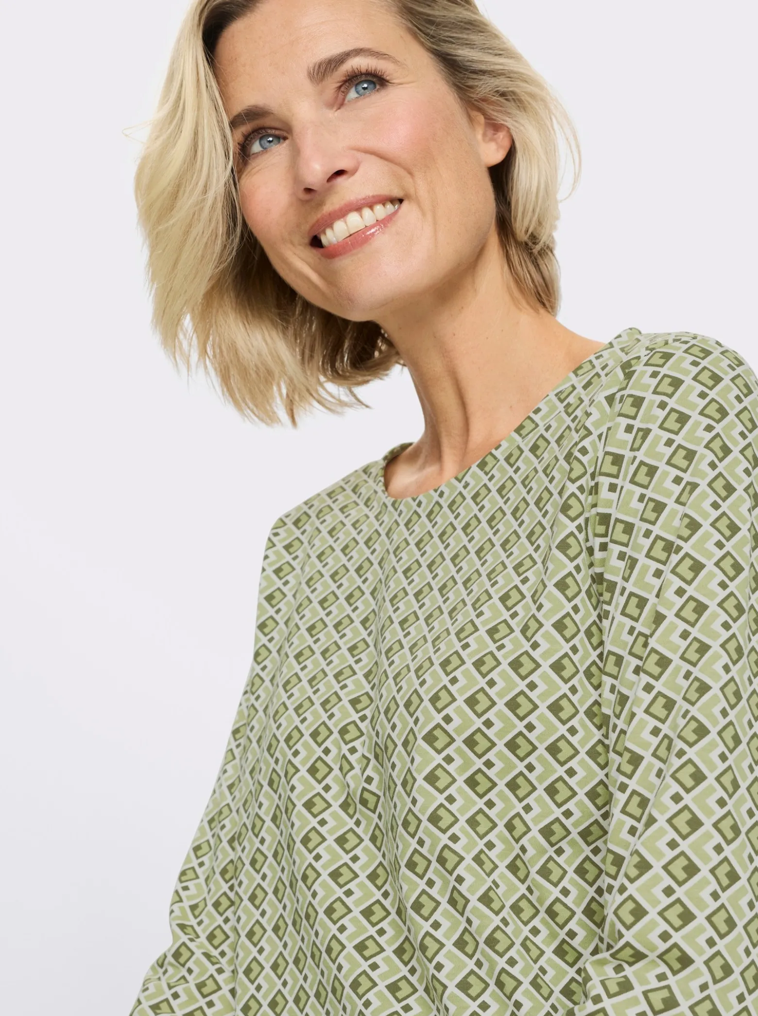 Langarmshirt mit Minimal-Muster, Baumwolle