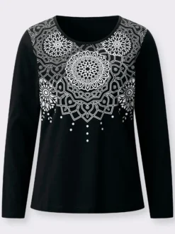 Langarmshirt mit Ornament-Druck