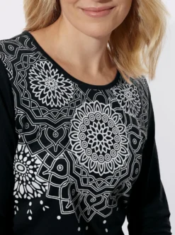 Langarmshirt mit Ornament-Druck