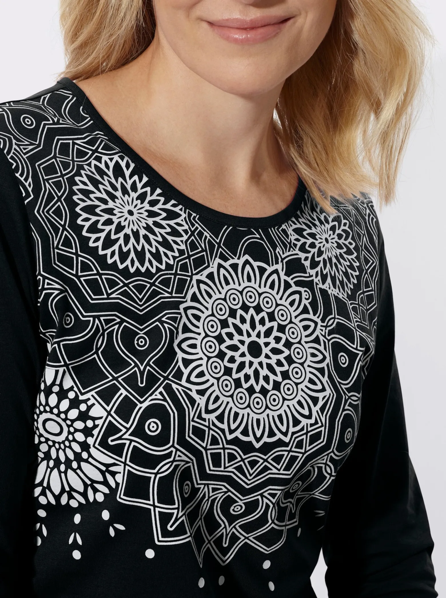 Langarmshirt mit Ornament-Druck