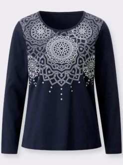 Langarmshirt mit Ornament-Druck