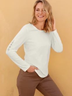 Langarmshirt mit platzierten Print-Motiven