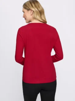 Langarmshirt mit platziertem Rosen-Leo-Print
