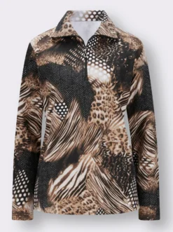 Langarmshirt mit Polokragen