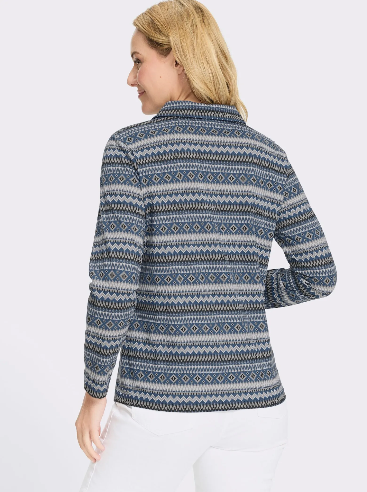 Langarmshirt mit Polokragen