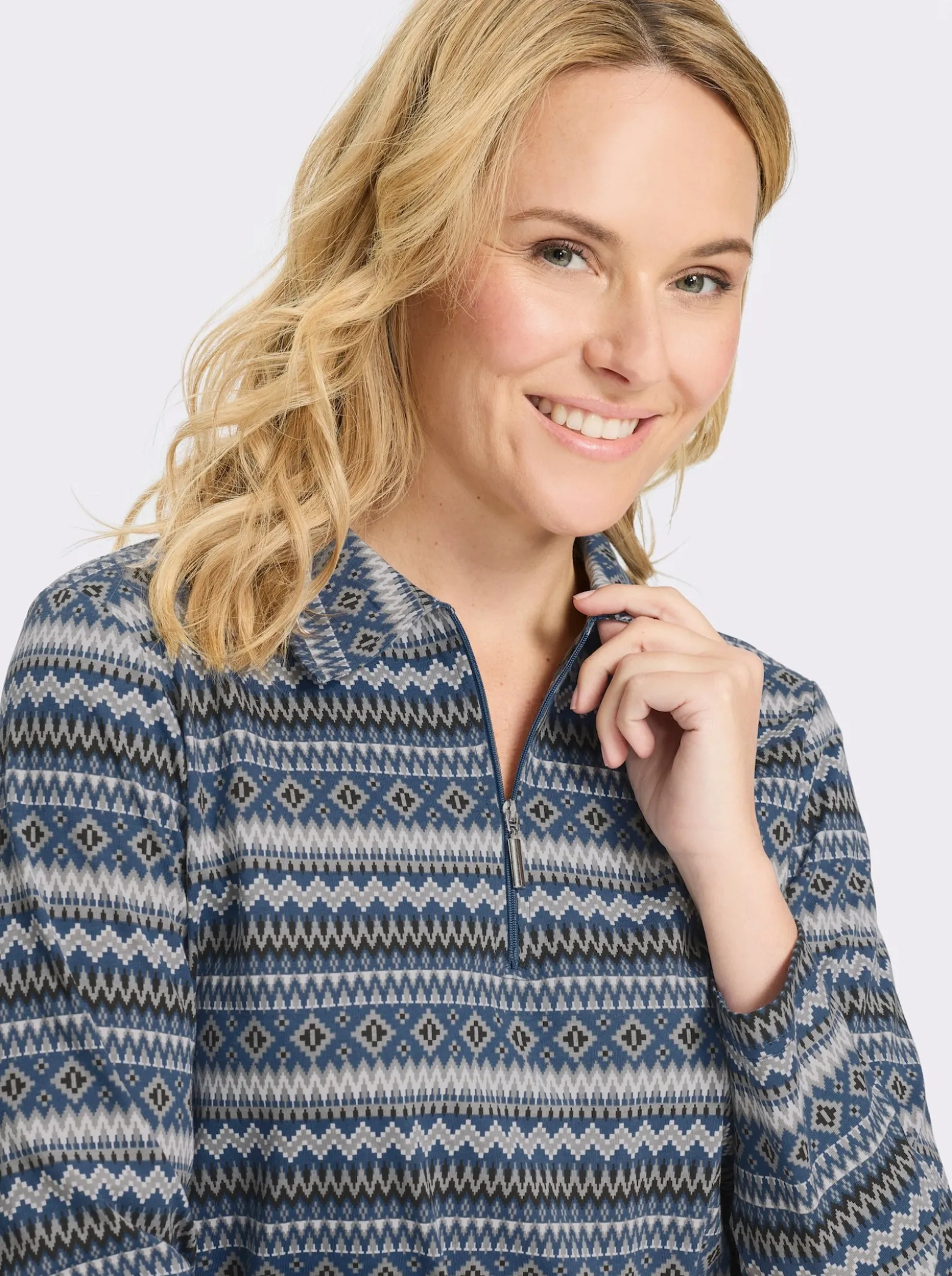 Langarmshirt mit Polokragen