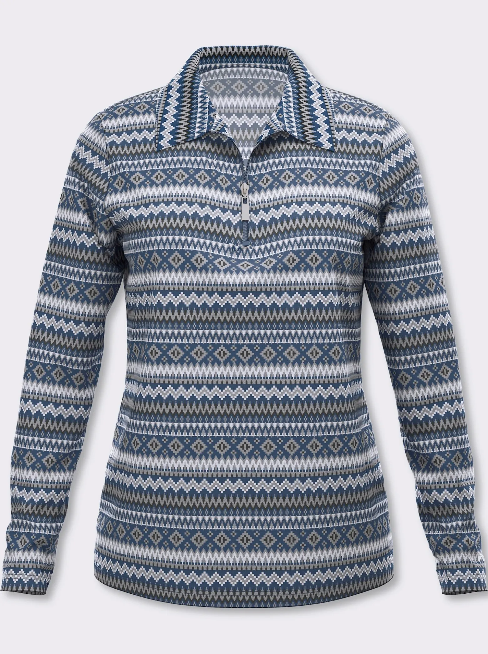 Langarmshirt mit Polokragen