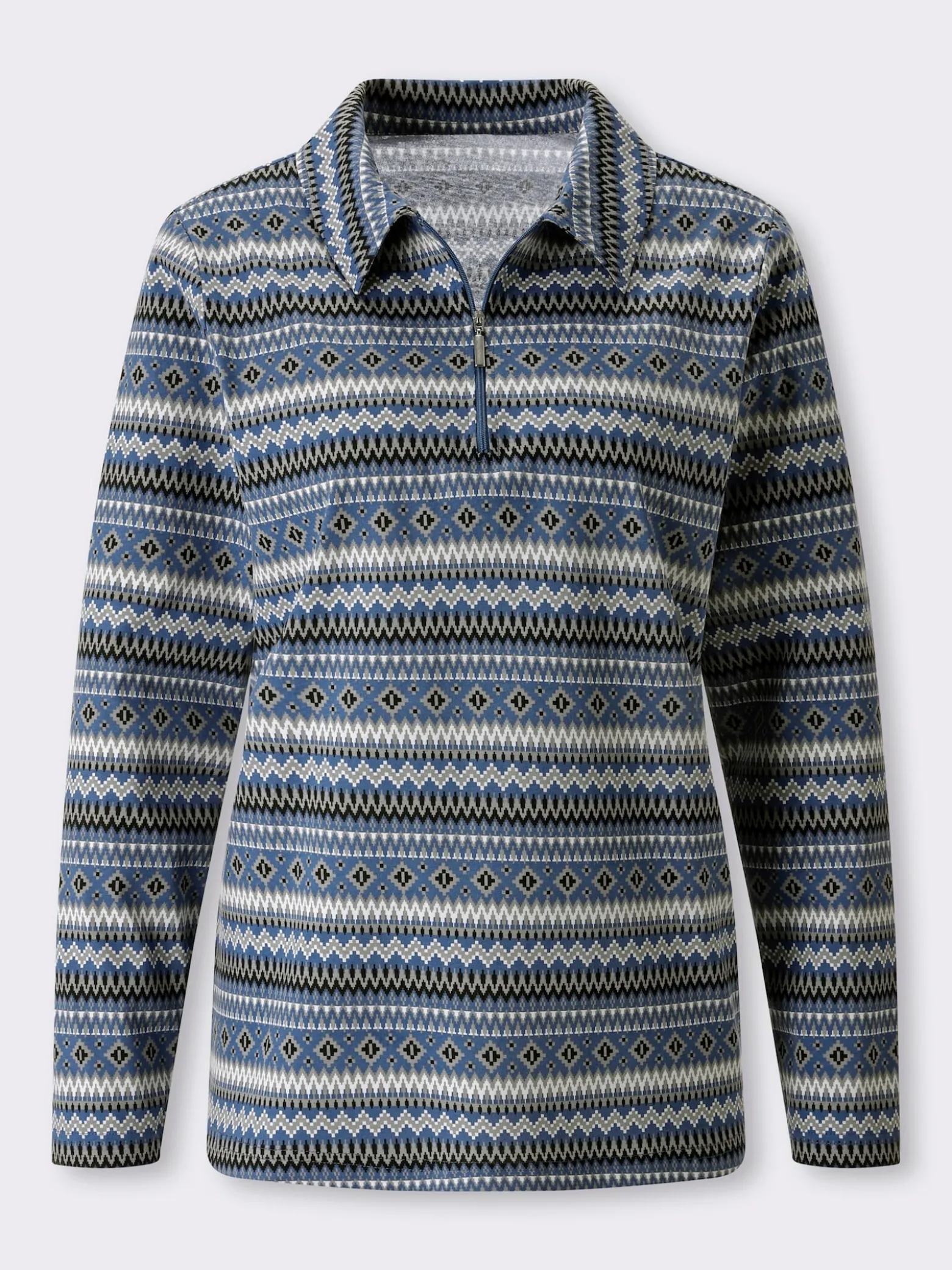 Langarmshirt mit Polokragen