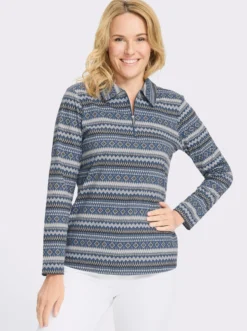 Langarmshirt mit Polokragen