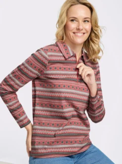 Langarmshirt mit Polokragen