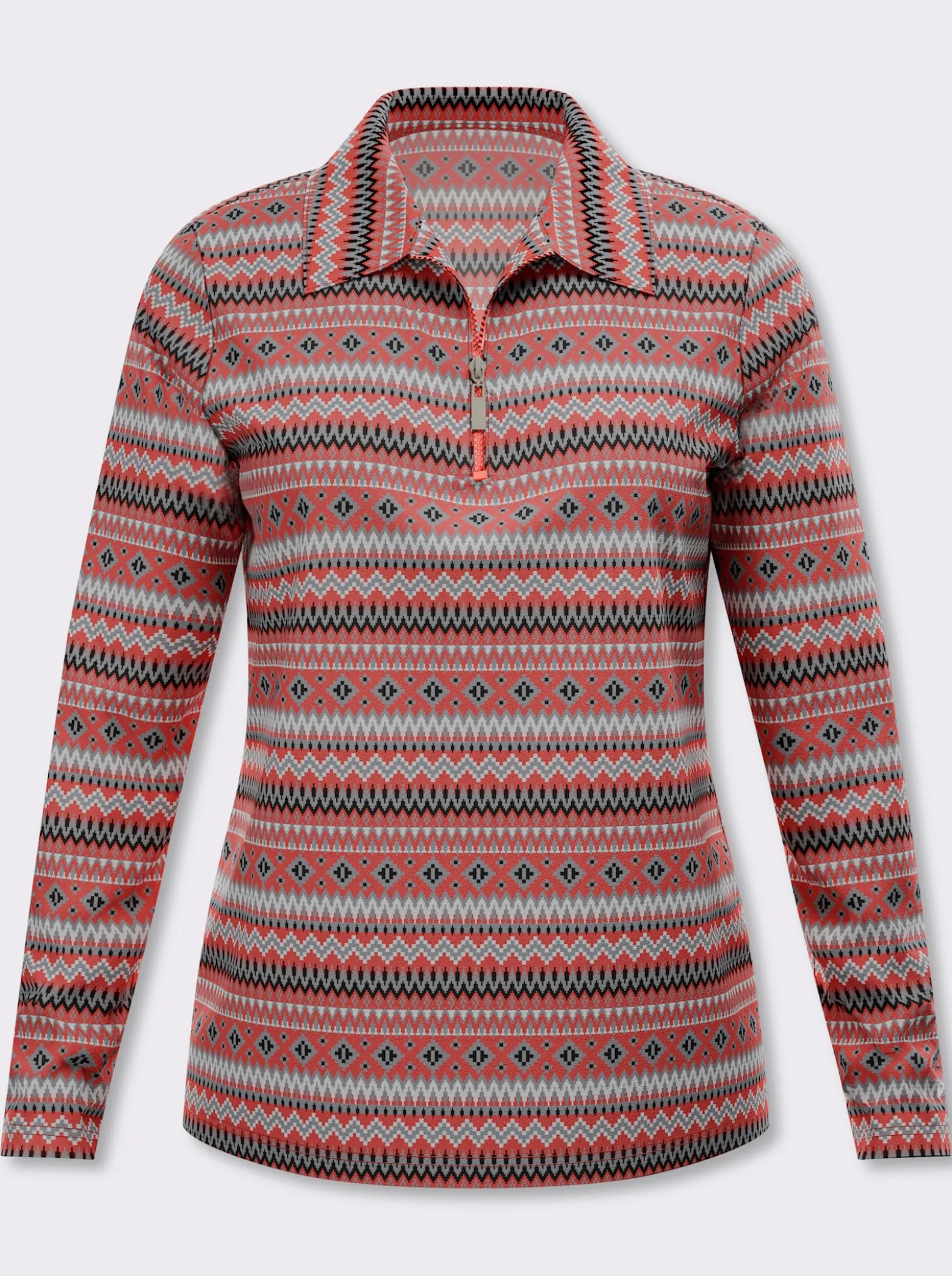 Langarmshirt mit Polokragen