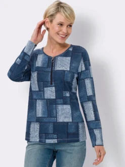 Langarmshirt mit Reißverschluss