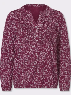 Langarmshirt mit Rüschen am Ausschnitt