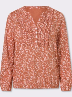 Langarmshirt mit Rüschen am Ausschnitt