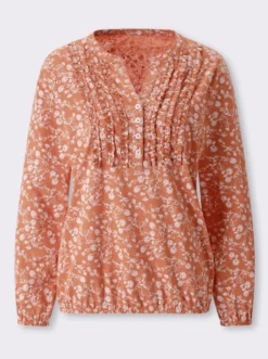 Langarmshirt mit Rüschen am Ausschnitt