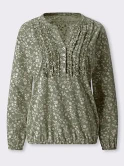 Langarmshirt mit Rüschen am Ausschnitt