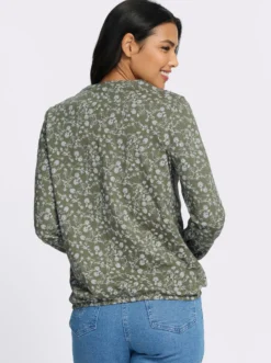 Langarmshirt mit Rüschen am Ausschnitt