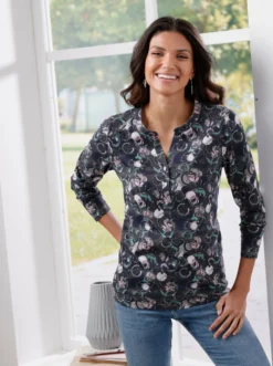 Langarmshirt mit Rundhals-Ausschnitt