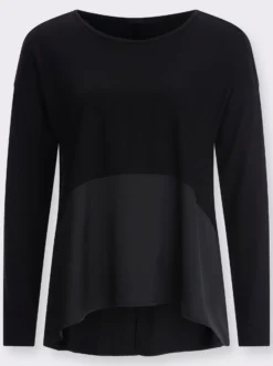 Langarmshirt mit Satin-Einsatz