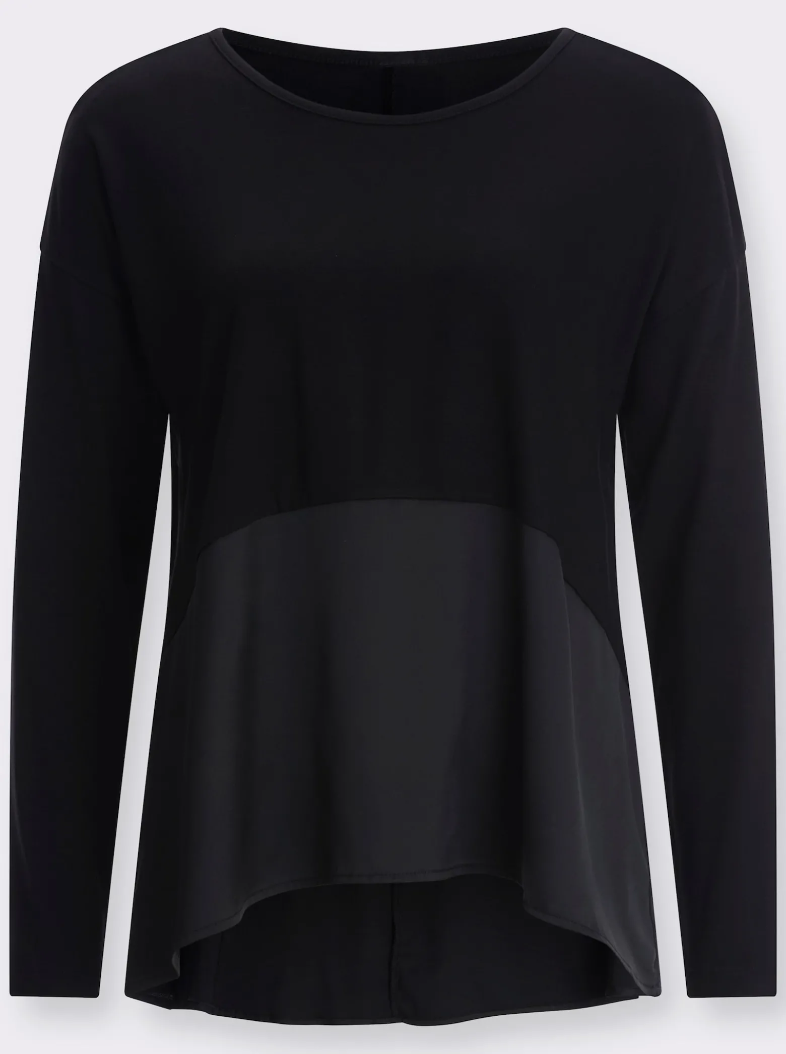 Langarmshirt mit Satin-Einsatz