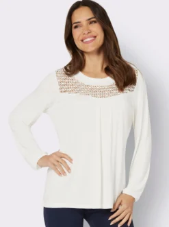 Langarmshirt mit Spitzeneinsatz