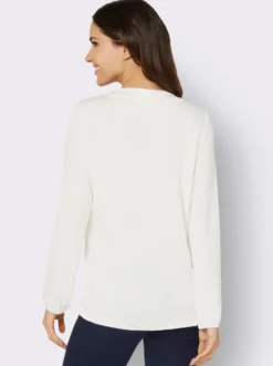 Langarmshirt mit Spitzeneinsatz