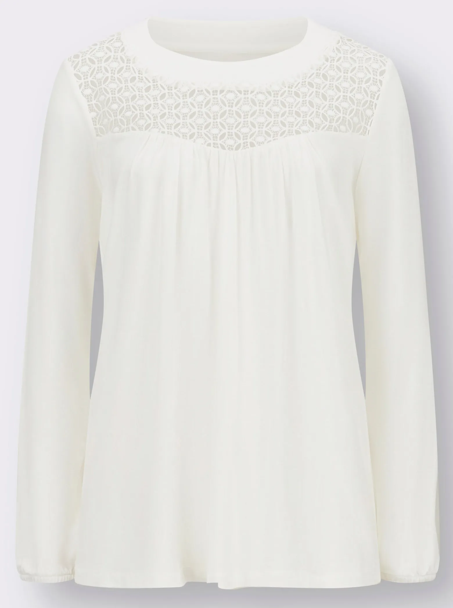 Langarmshirt mit Spitzeneinsatz