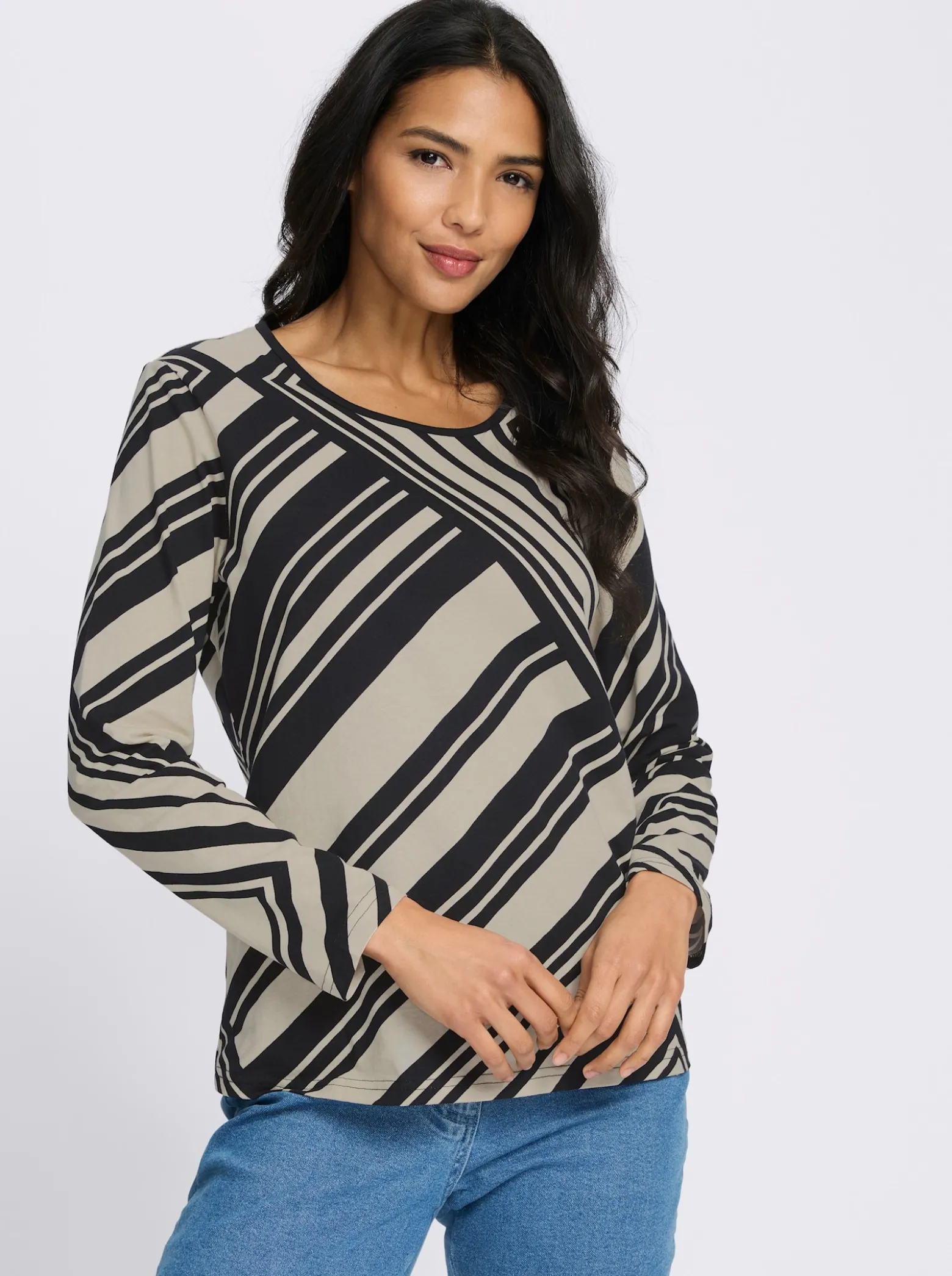 Langarmshirt mit Streifenmuster
