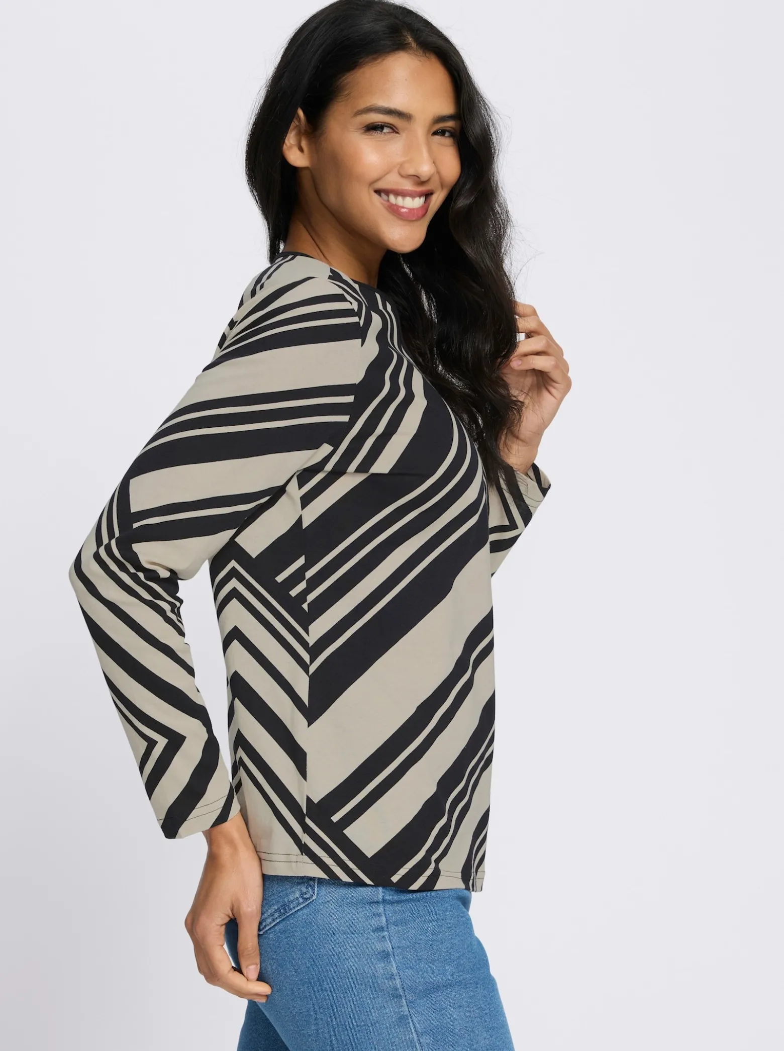 Langarmshirt mit Streifenmuster