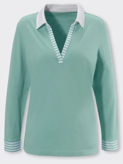 Langarmshirt mit Streifenpartien