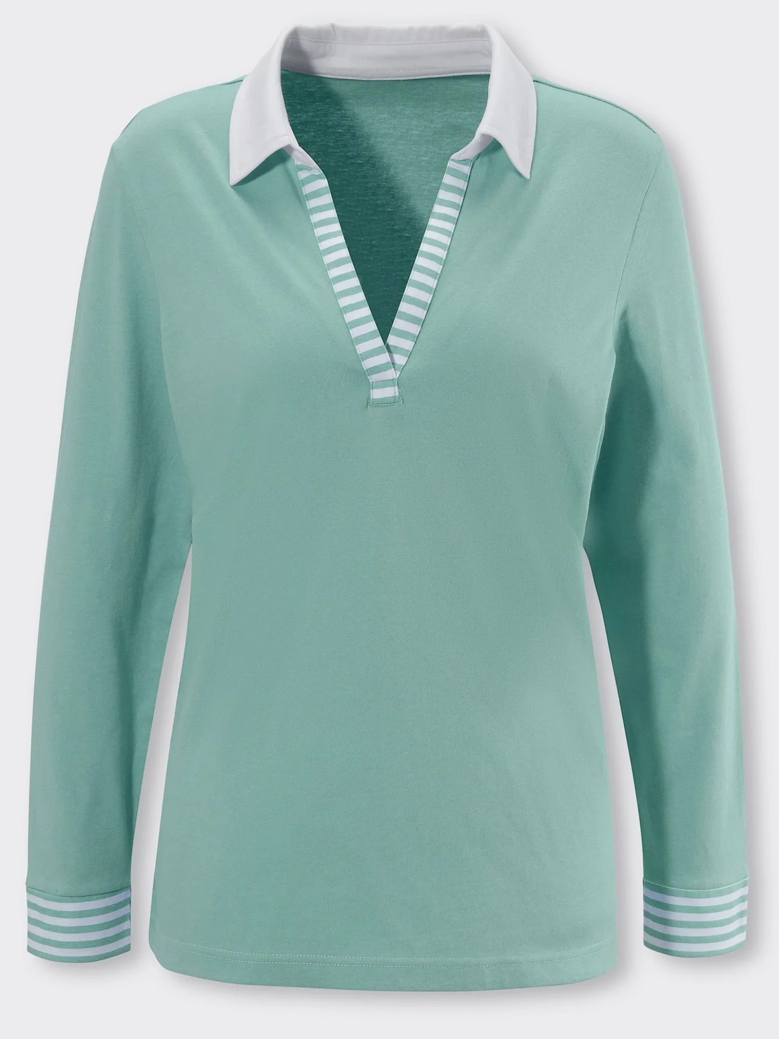 Langarmshirt mit Streifenpartien