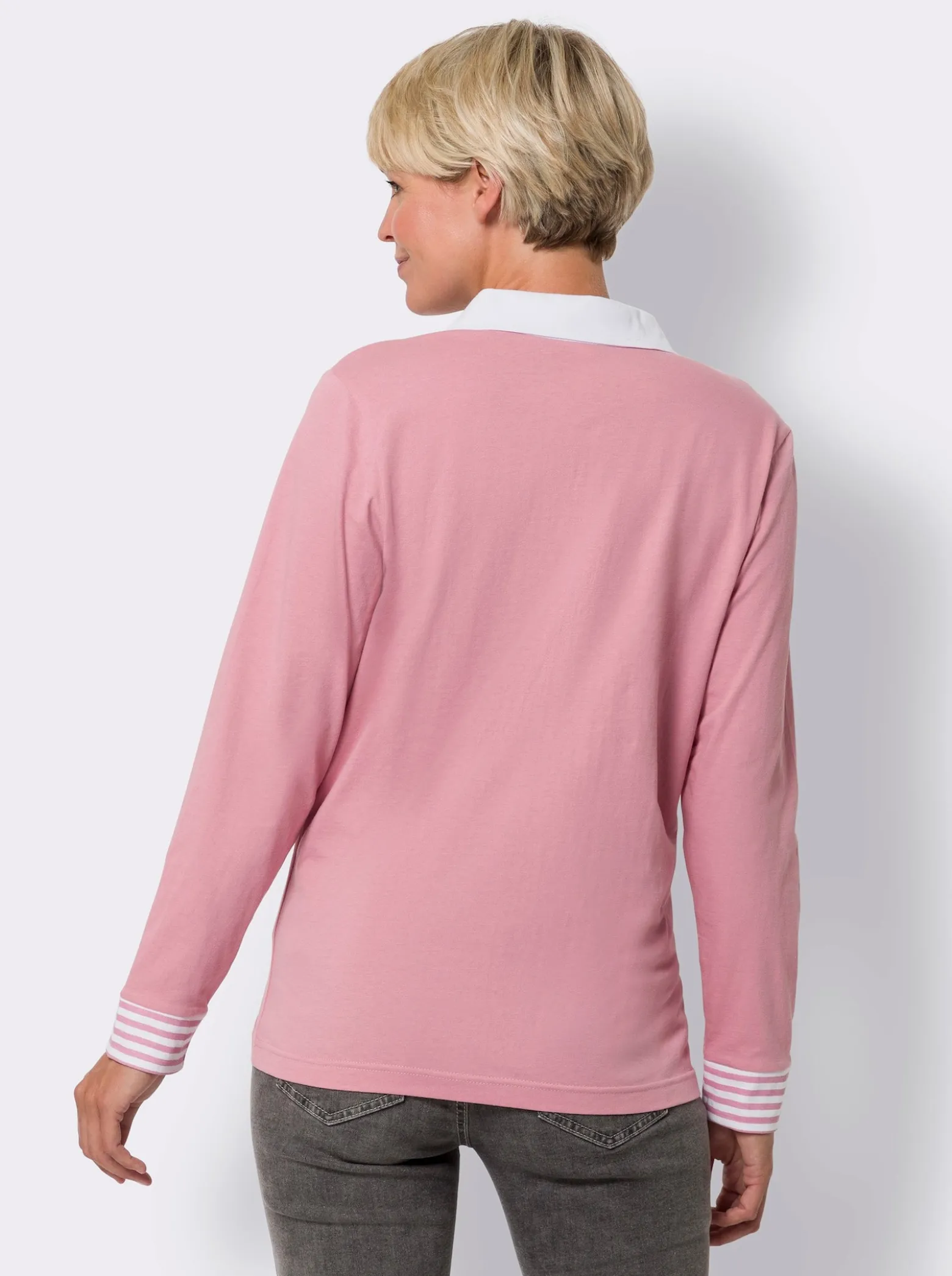 Langarmshirt mit Streifenpartien