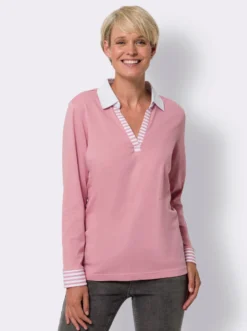 Langarmshirt mit Streifenpartien